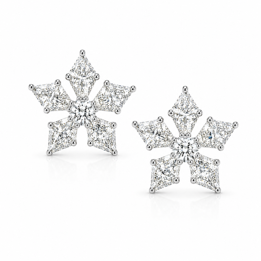 Pointy Floral Stud Earrings
