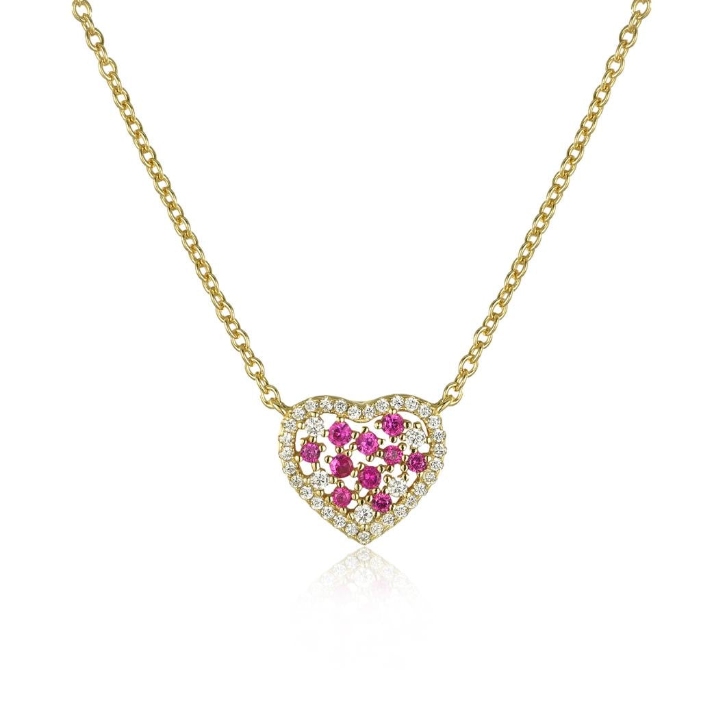 Cluster Filled Heart Necklace