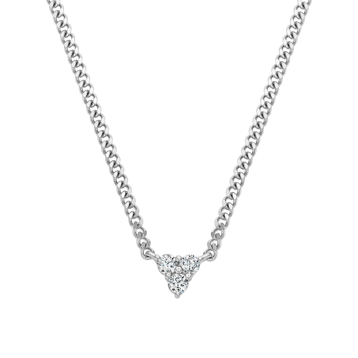 Tri Stone Cluster Necklace