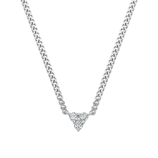 Tri Stone Cluster Necklace