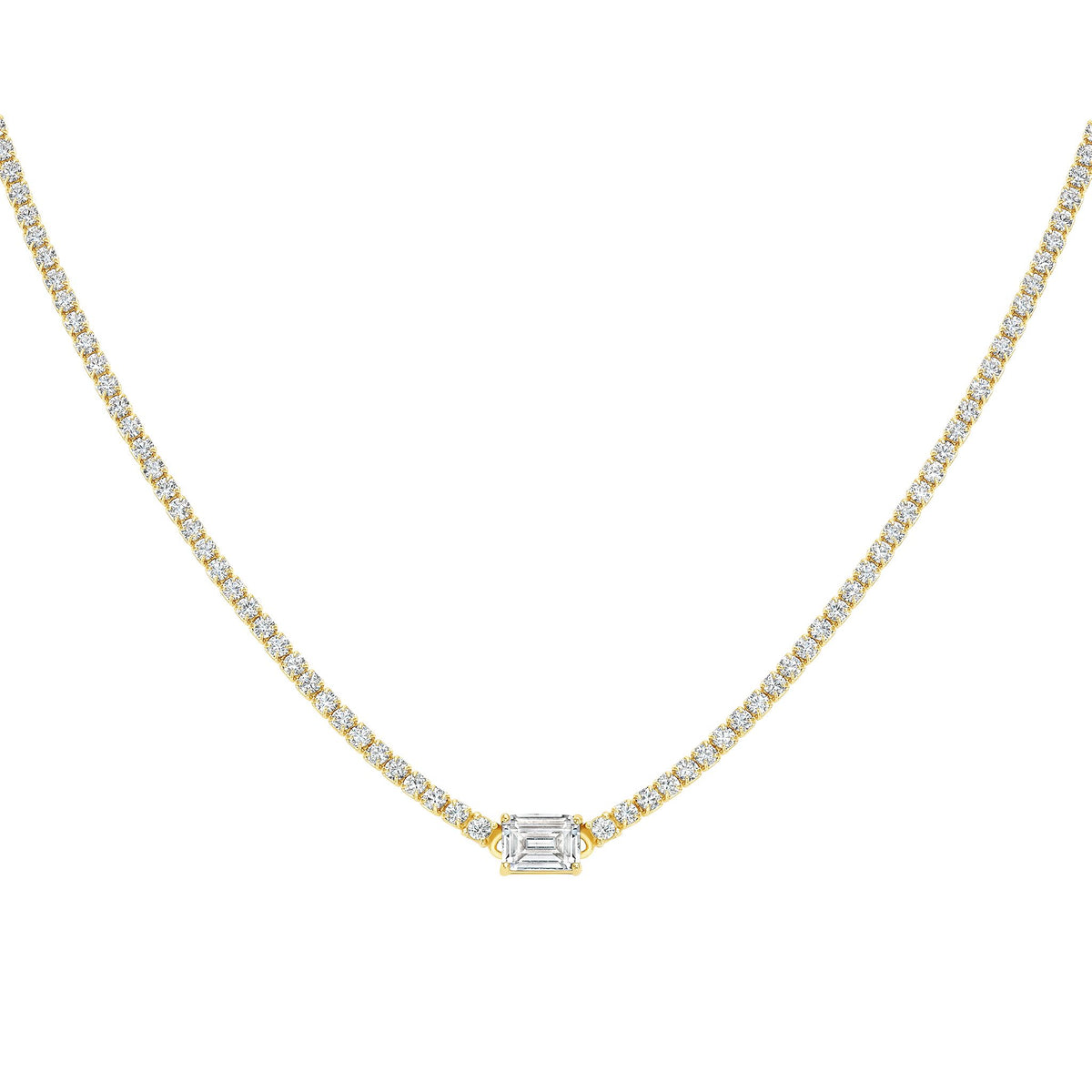 Rectangle Tennis Necklace