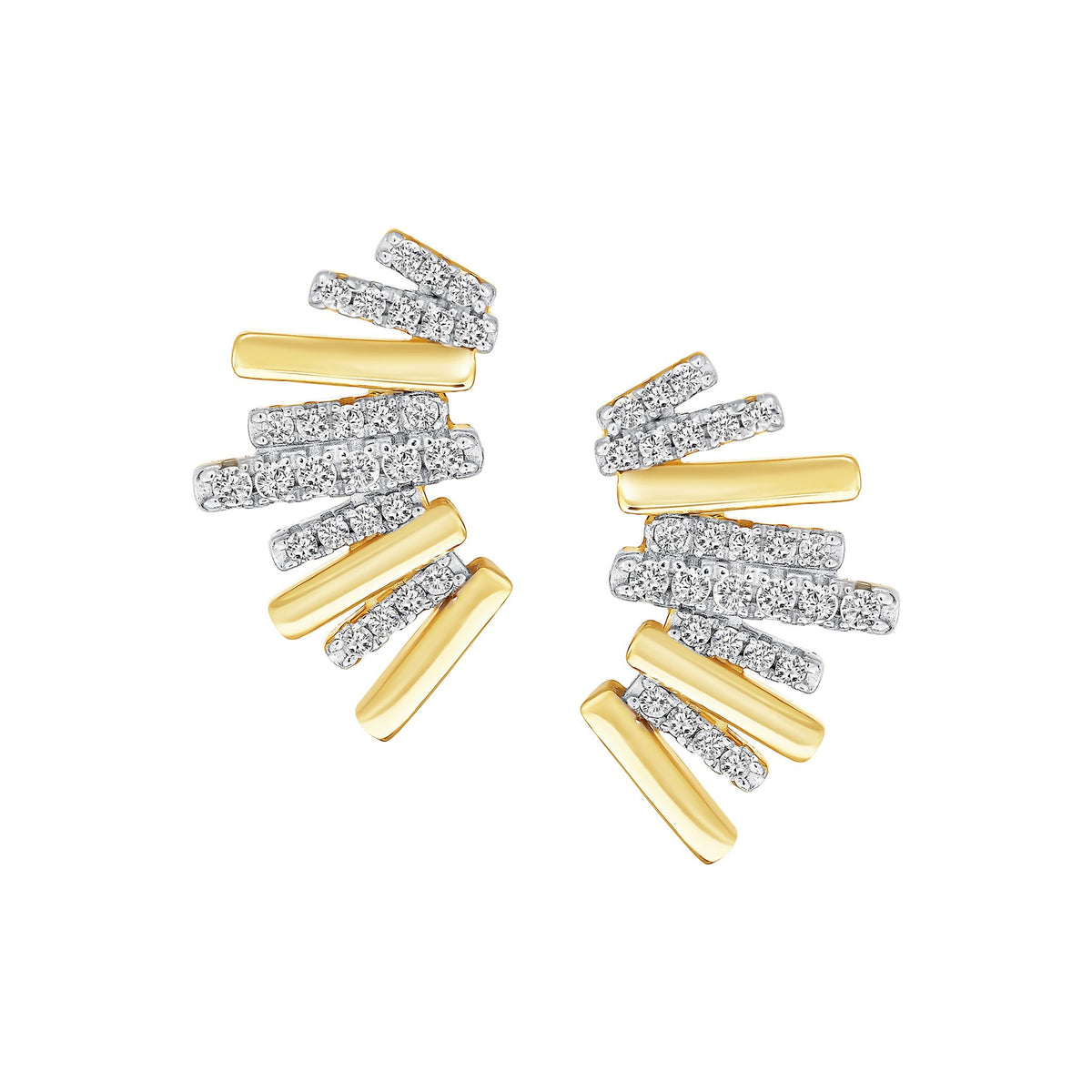 Radiating Bar Stud Earrings