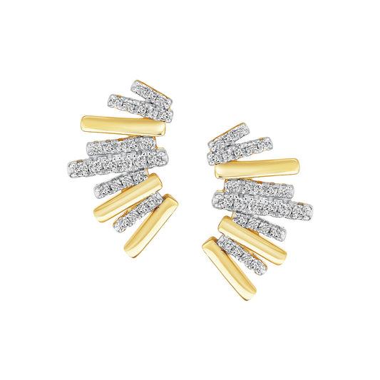 Radiating Bar Stud Earrings