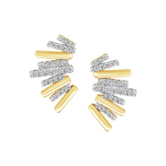 Radiating Bar Stud Earrings