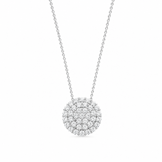 Classic Pave Solitare Necklace