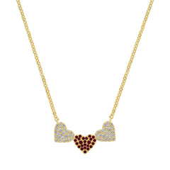 Pointed Hearts Trio Necklace