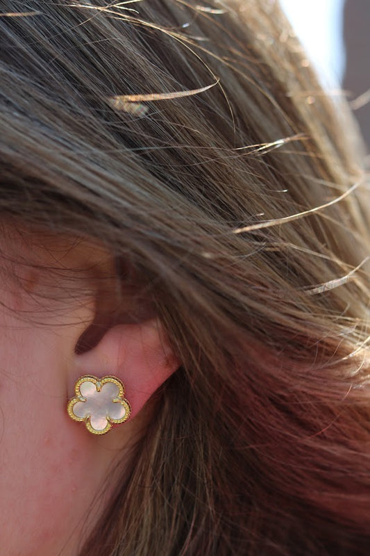 Classic Floral Stone Studs