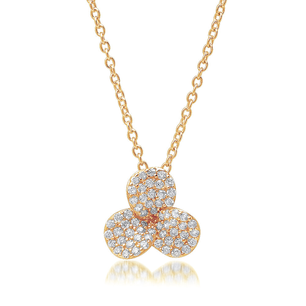 Triple Pave Floral Necklace