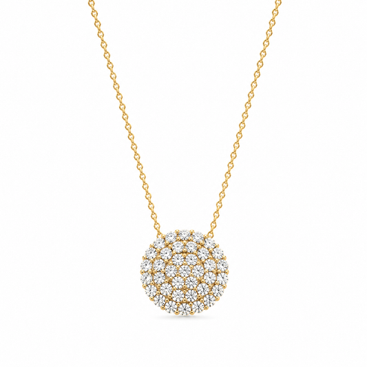 Classic Pave Solitare Necklace