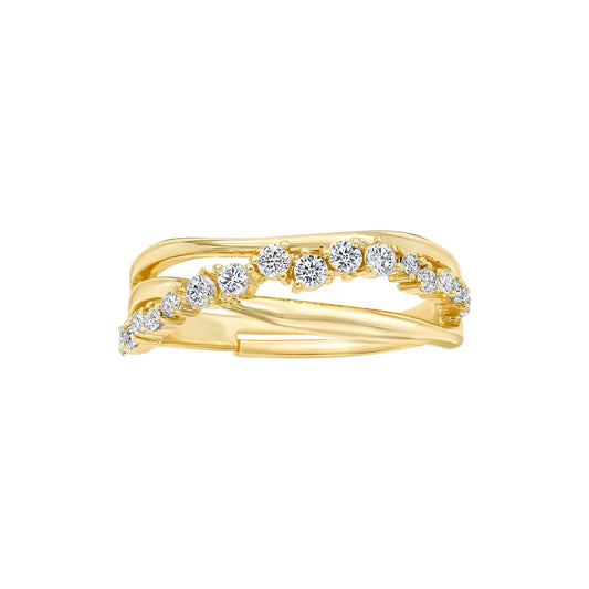 Triple Stacked Diamond Overlap Ring