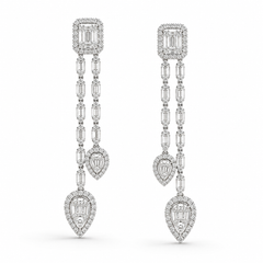 Double Baguette Drop Earrings