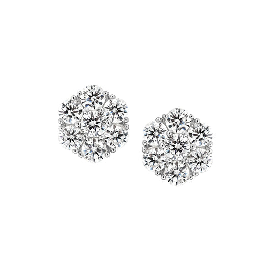 Flower Cluster Stud Earrings