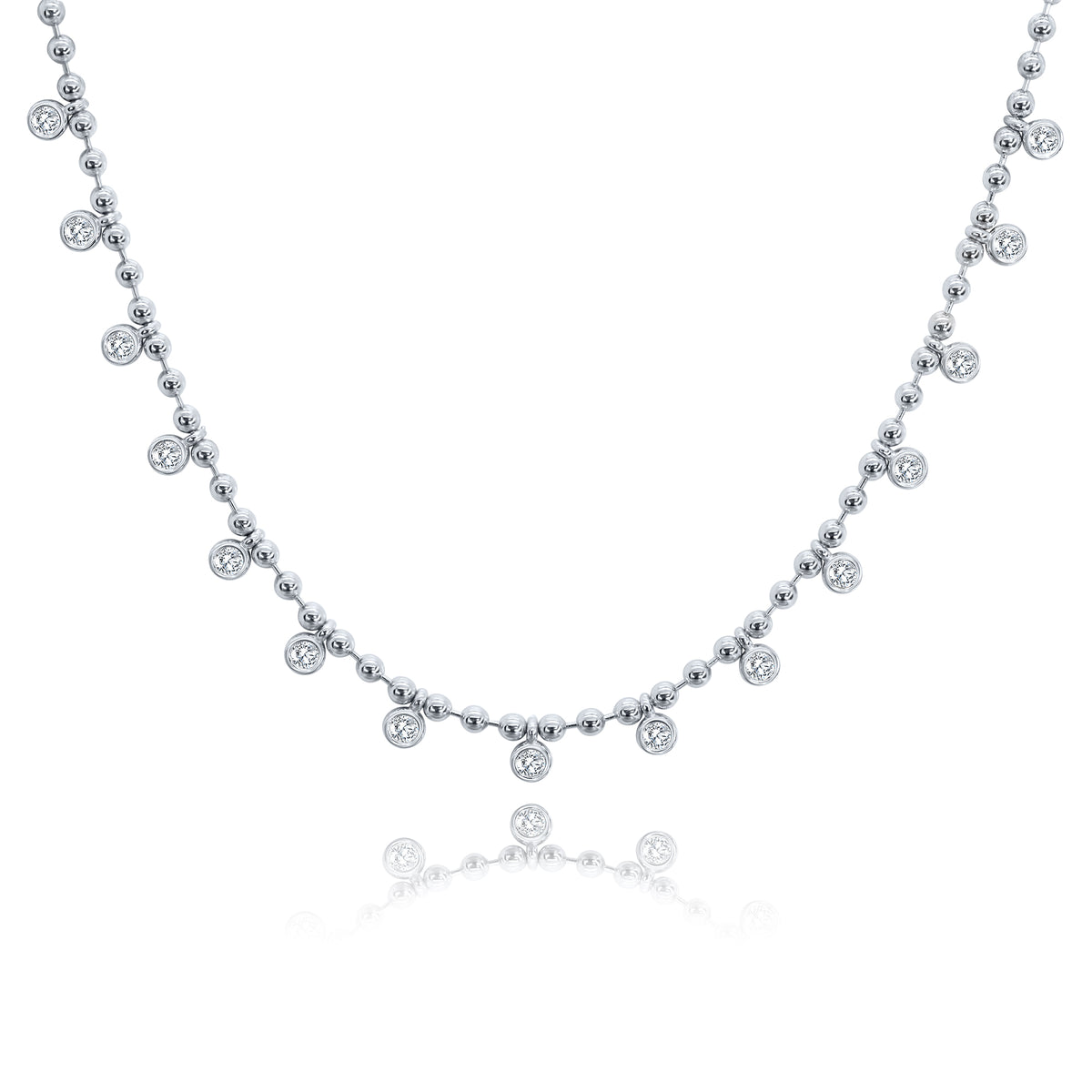 Floating Bezel Stone Necklace