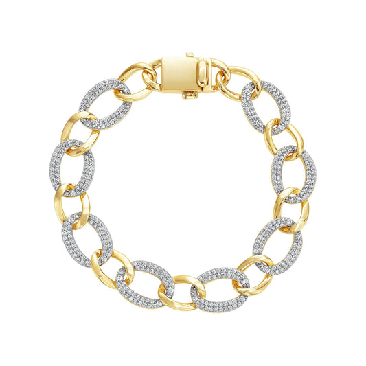 Linked Pave Curb Bracelet