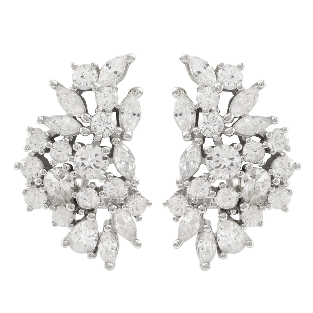 Mixed Stone Cluster Stud Earring