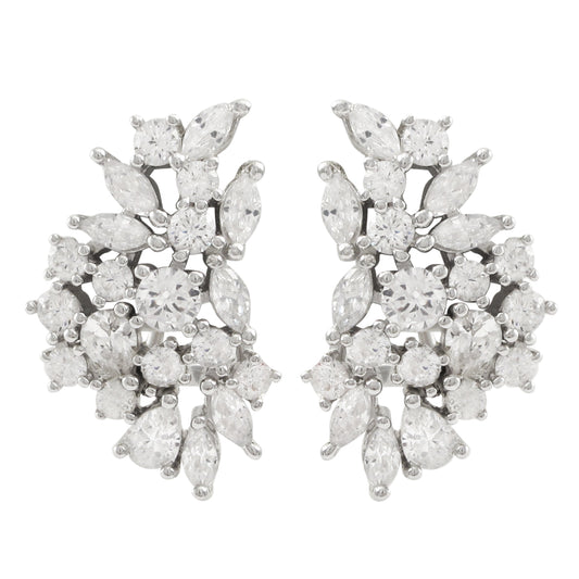 Mixed Stone Cluster Stud Earrings