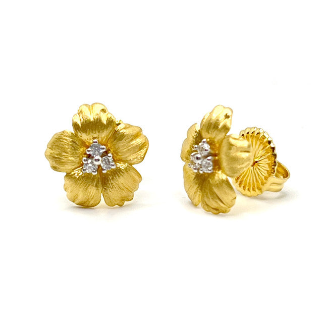 Floral Stone Detail Studs