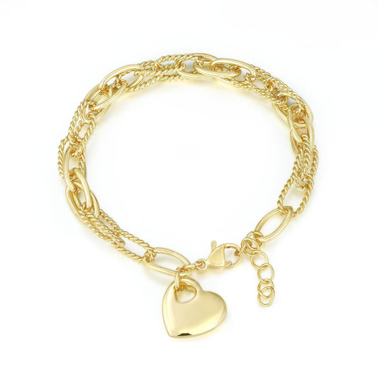 Heart Link Charm Bracelet