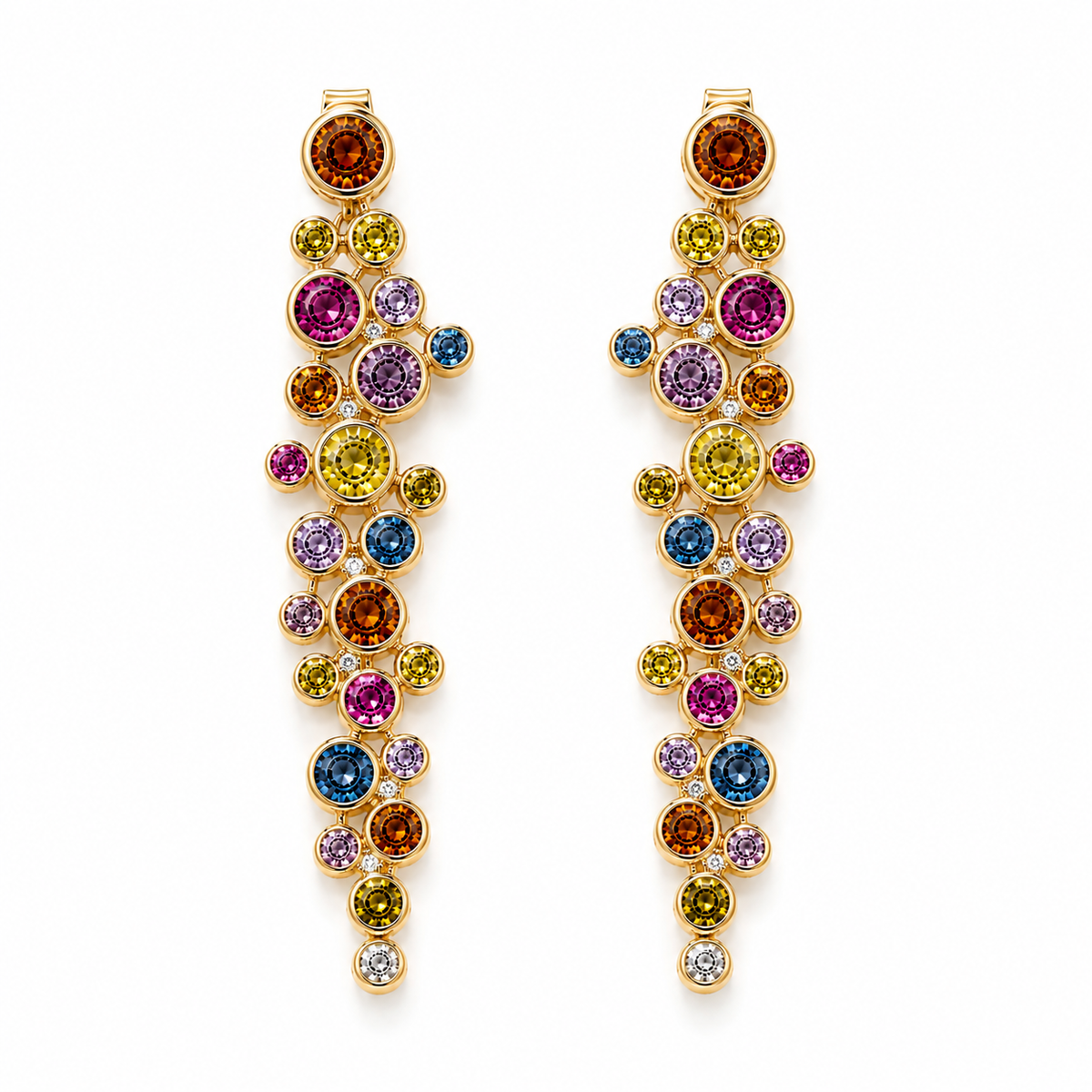 Bezel Rainbow Drop Earring