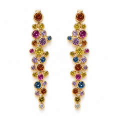 Bezel Rainbow Drop Earring
