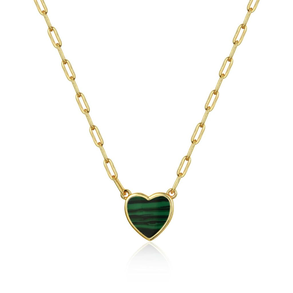Classic Colored Link Heart Necklace