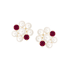 Floral Pearl Cluster Stud Earring