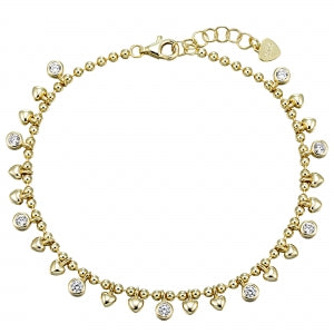 Beaded Heart Blended Bracelet