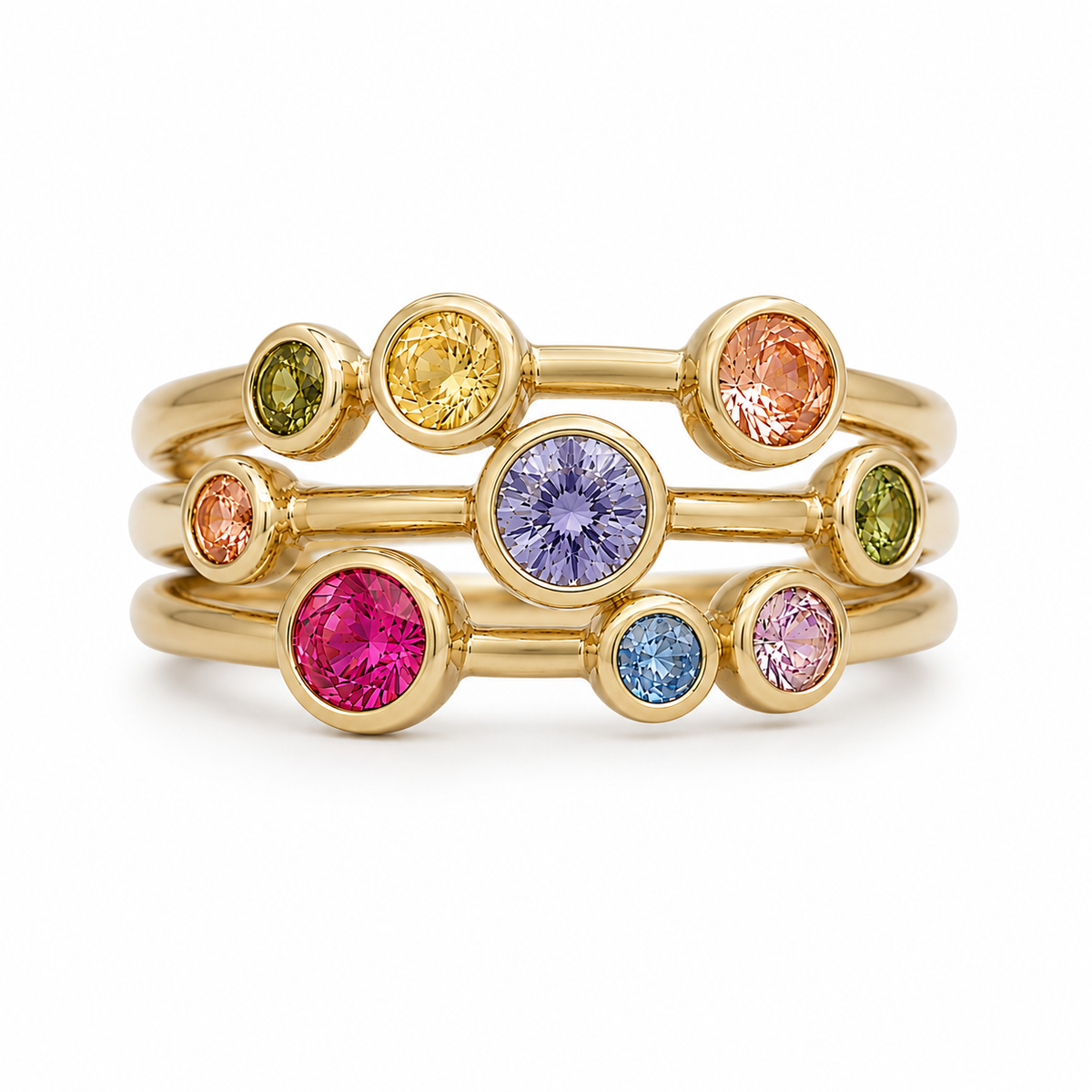 Multicolor Bezel Ring