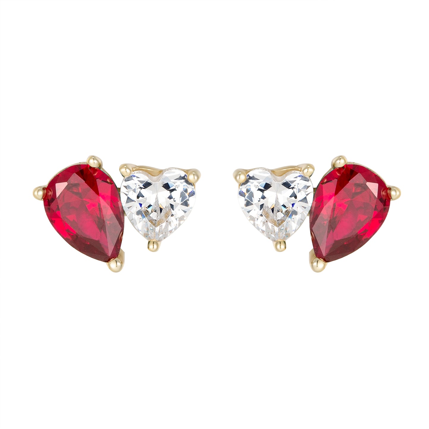 Teardrop Heart Studs