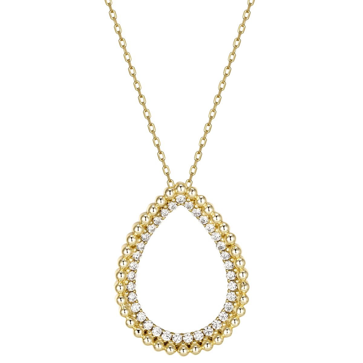 Open Beaded Teardrop Necklace