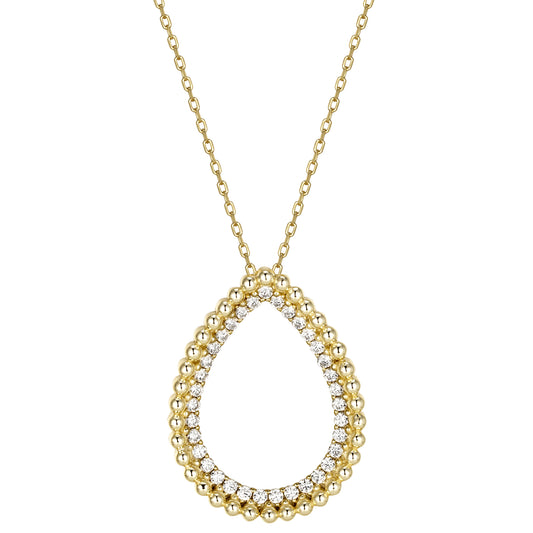 Open Beaded Teardrop Necklace