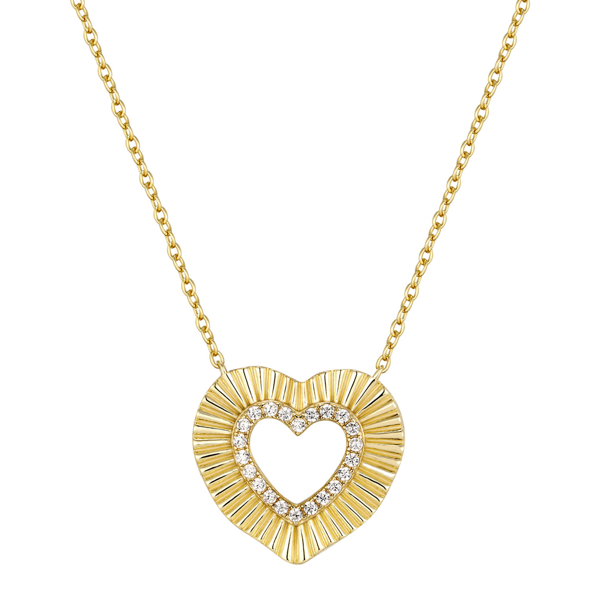 Textured Open Heart Necklace