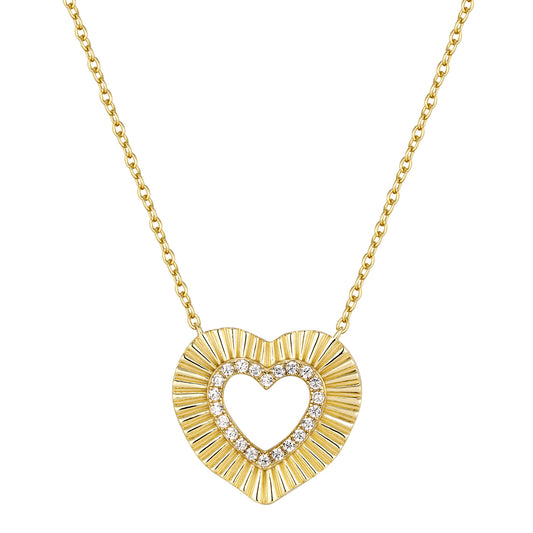 Textured Open Heart Necklace