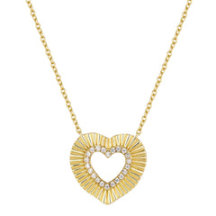 Textured Open Heart Necklace