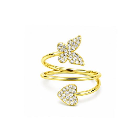 Butterfly Heart Wrap Ring