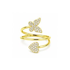 Butterfly Heart Wrap Ring