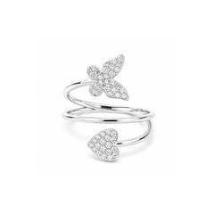 Butterfly Heart Wrap Ring