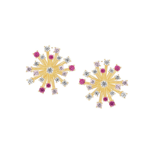 Colored Burst Stud Earrings
