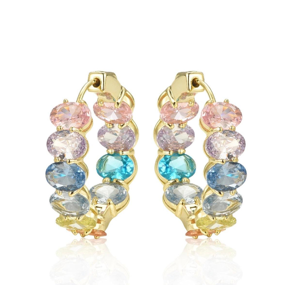 Oval Shaped Colored Hoops