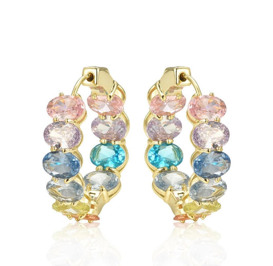 Oval Shaped Colored Hoops