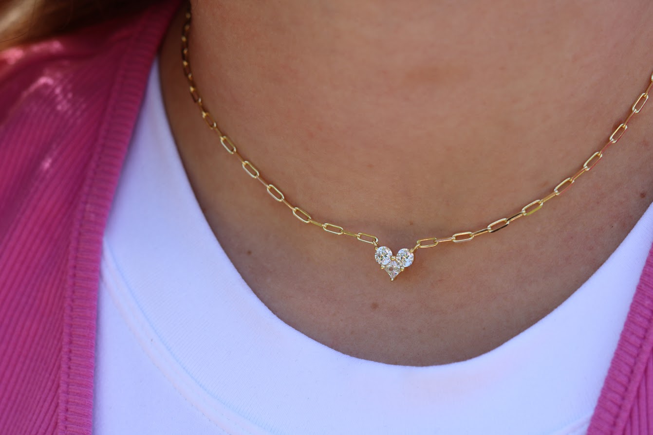 Classic Dainty Heart Link Necklace