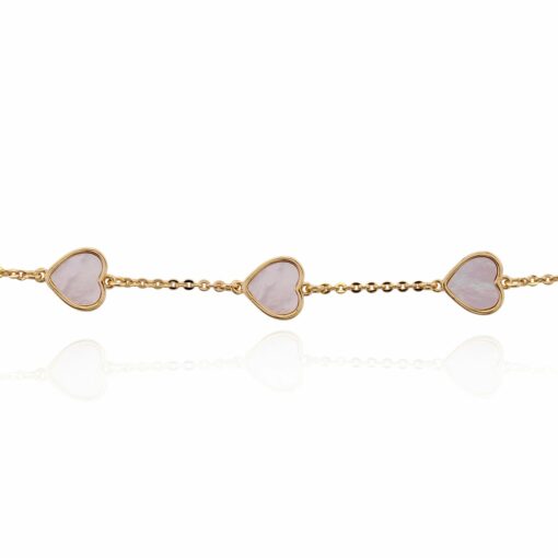 Mother-of-Pearl Cut-in Hearts Bracelet