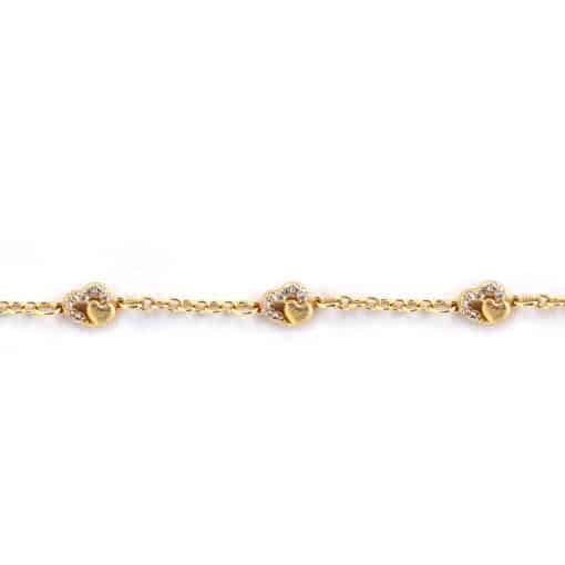 Cut-in Double Heart Bracelet