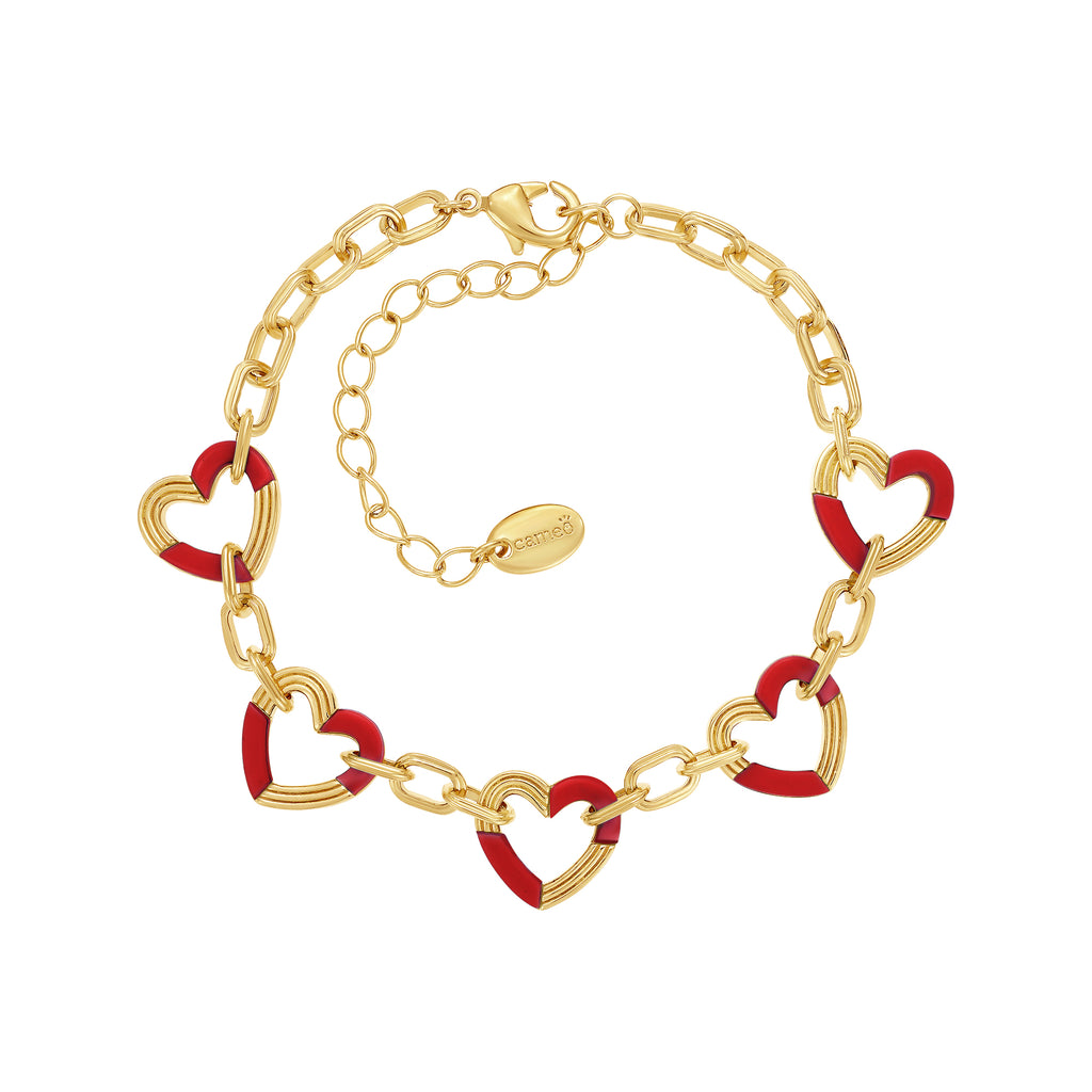 Patternblock Hearts Link Bracelet – Gemberry