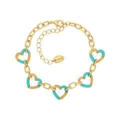 Patternblock Hearts Link Bracelet