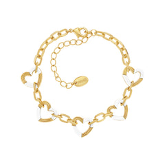 Patternblock Hearts Link Bracelet