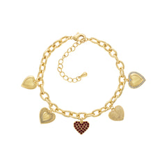 Multi Heart Charm Bracelet
