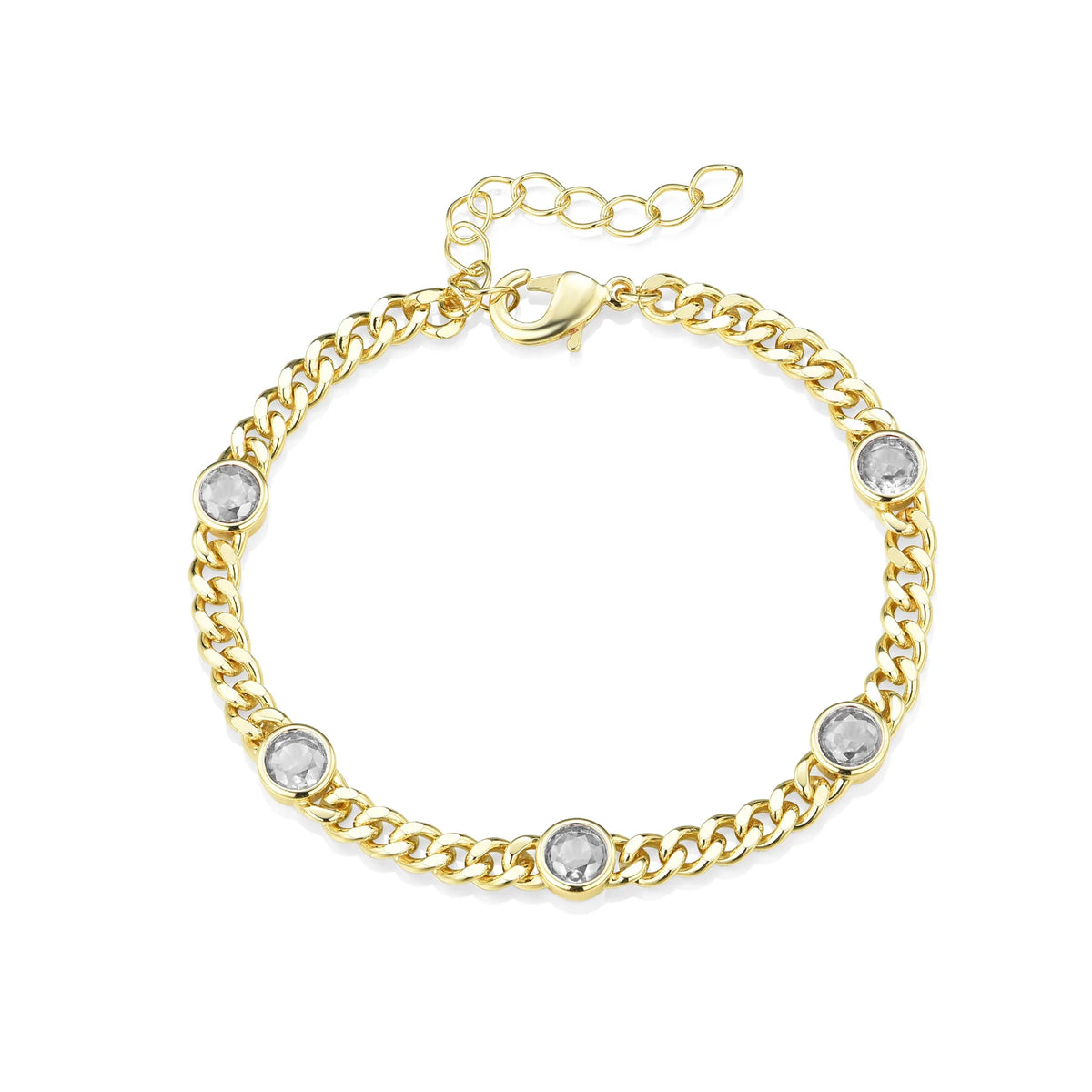 Colored Bezel Link Bracelet