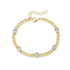 Colored Bezel Link Bracelet