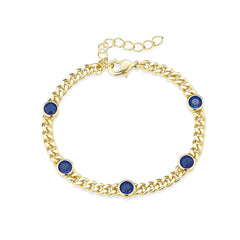 Colored Bezel Link Bracelet